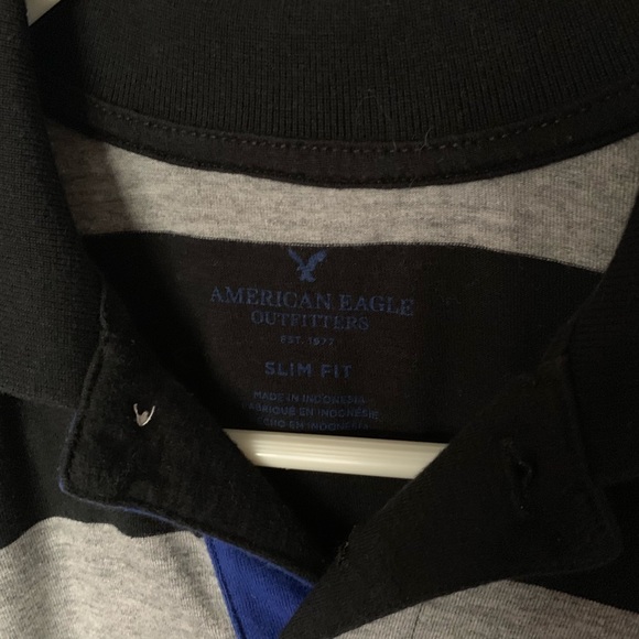 American eagle grey and black striped shirt - Picture 3 of 3